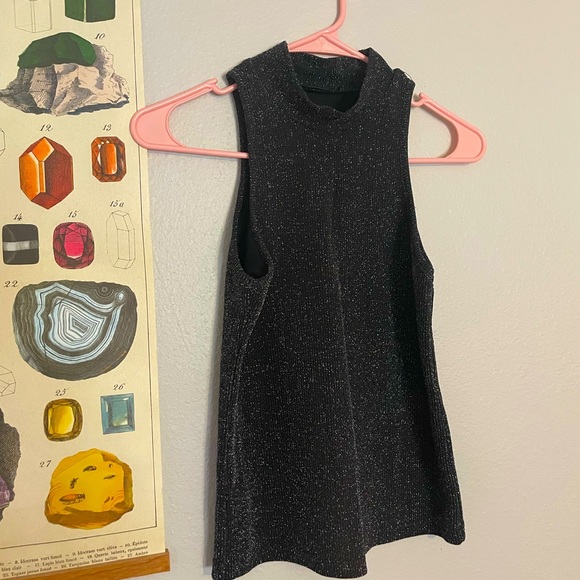 Sparkle mock neck tank top. - Picture 1 of 3